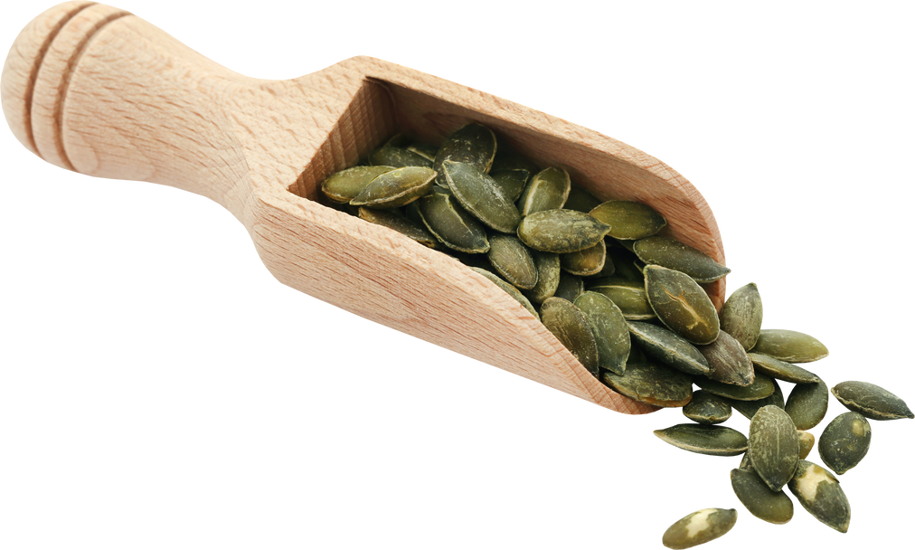 Wooden Scoop with Pumpkin Seeds Cutout